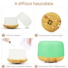 Kép 3/8 - Aroma diffúzor távirányítóval Oval, fa - 500ml