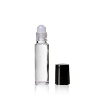 Illóolaj adagoló üveg, golyós (roll on) átlátszó - 10ml