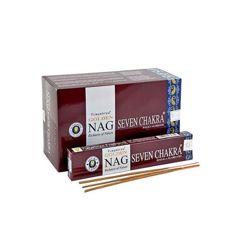 Golden Nag Masala Füstölő - Seven Chakra (Hét csakra)