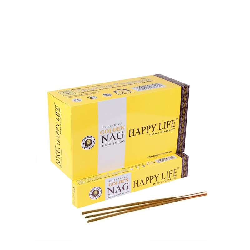 Golden Nag Masala Füstölő - Boldog Élet (Happy Life)