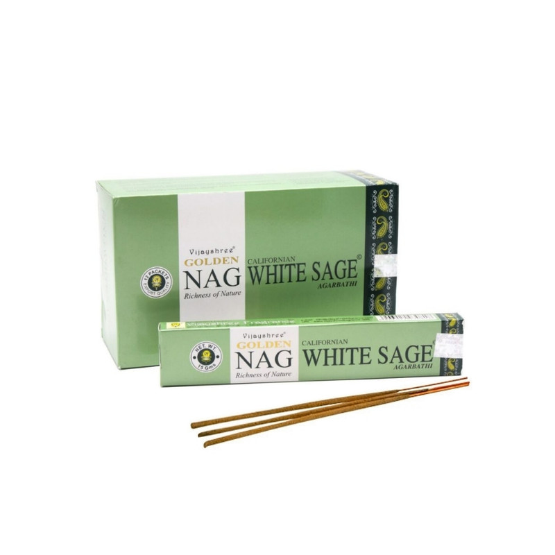 Golden Nag Masala Füstölő - White Sage (Fehér zsálya)