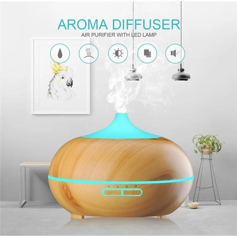 Aroma diffúzor 7 színű LED világítással, időzítővel, távirányítóval Sonic - 300ml