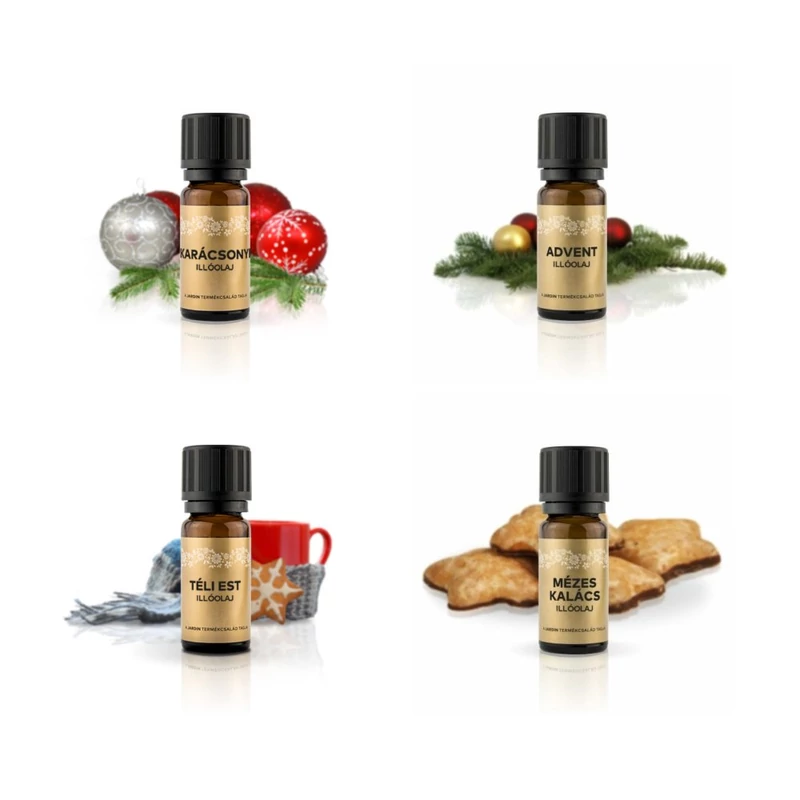 Hóember aromaolaj csomag - Bézs-zöld, 4x10ml