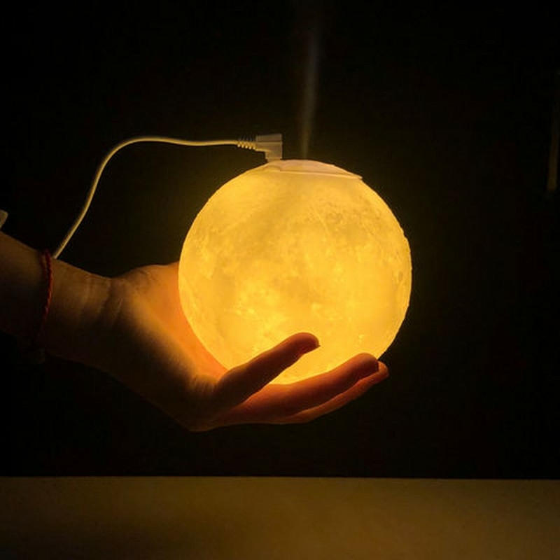 Akkumulátoros aroma diffúzor LED világítással, Moon - 880ml