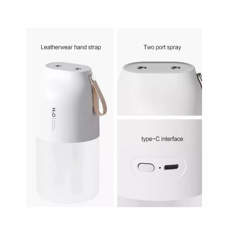 Akkumulátoros aroma diffúzor LED világítással, Handy, fehér - 300ml