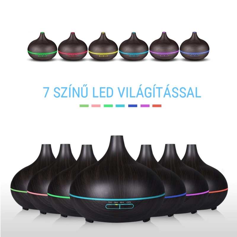 Aroma diffúzor 7 színű LED világítással, időzítővel, távirányítóval Onion - 400ml